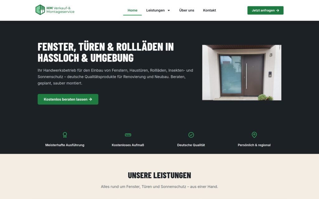 Startseite von hm-montageservice.de: Fenster, Türen und Rollläden in Haßloch und Umgebung
